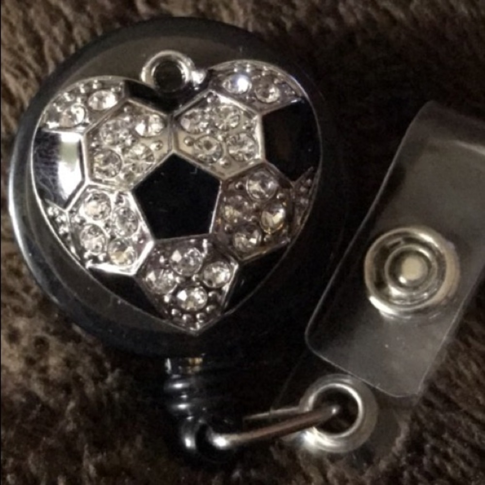 3/$66 Heart shaped soccer ball ⚽️ badge reel